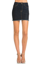 Women Classic Five Pockets Light Wash Jean Mini Raw Hem Skirts Zarnesh