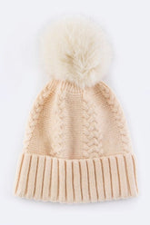 Women’s EMMEZ Raccoon Fur PomPom Cashmere Beanie | Zarnesh