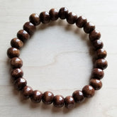 Large Wood Beaded Stretch Bracelet | Zarnesh
