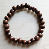 Large Wood Beaded Stretch Bracelet | Zarnesh