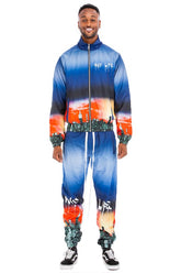 Men NYC Life LA Life Print Windbreak Track Suit | Zarnesh