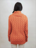Women Turtleneck Cashmere Like Cable Knit Pullover Sweater Zarnesh