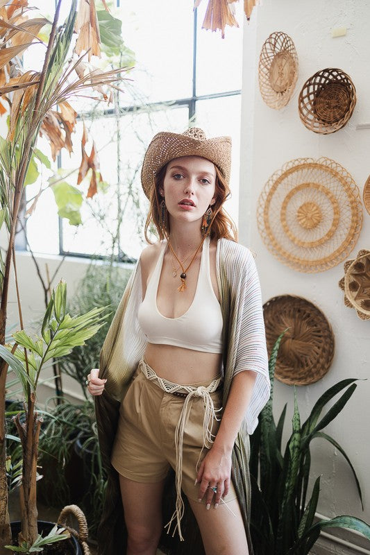 Women Solid Padded Halter Bralette Zarnesh