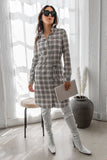 Women Rodeo Plaid Print Waist Tie Front Pockets Button Midi Dress Zarnesh