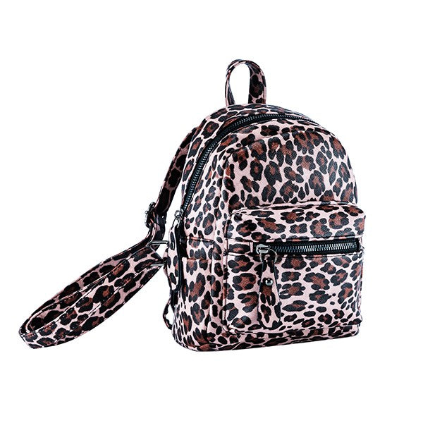 Travel Smal Leopard Print PU Backpack| Zarnesh