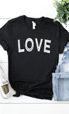 Women Plus Distressed Valentines Day Love Graphic Tee Shirt Zarnesh
