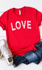Women Plus Distressed Valentines Day Love Graphic Tee Shirt Zarnesh