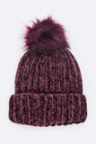 Women Chenille Texture Faux Fur Beanie | Zarnesh