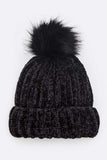 Women Chenille Texture Faux Fur Beanie | Zarnesh