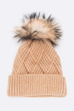 Women Raised Knit Raccoon Fur Pom Beanie | Zarnesh