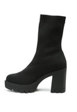 Women Zinnia Knitted Block Heeled Boots Zarnesh