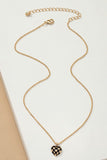 Women's Checker Heart Pendant Necklace | Zarnesh