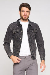 Men's Classic Denim Jacket - Black | Zarnesh