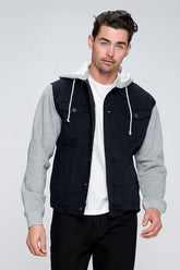 Men's Denim Jacket with Fleece Hoodies | Zarnesh