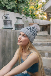Women Leopard Knit Beanie | Zarnesh