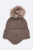 Women’s Genuine Fur Pom Soft Eared Beanie | Zarnesh
