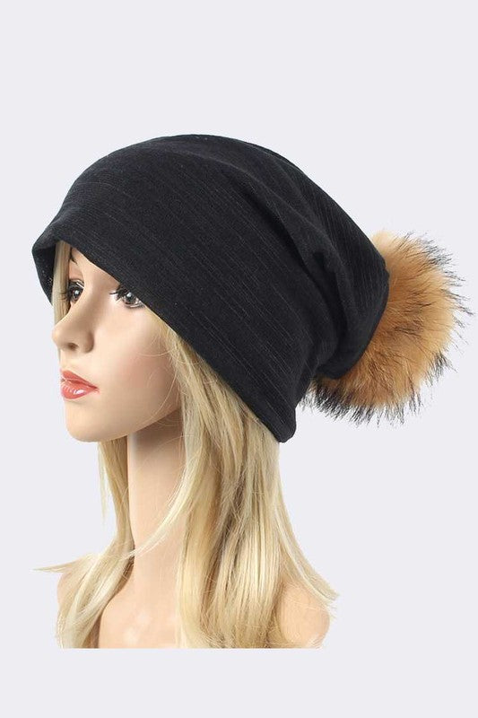 Women’s Faux Fur Cotton Slouchy Beanie | Zarnesh