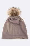 Women’s Faux Fur Pom Cotton Slouchy Beanie | Zarnesh