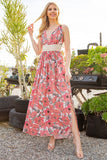 Women Summer Tie Back Regular Fit Floral Maxi Length Dress Zarnesh