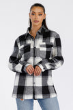 Women Boyfriend Oversized Functional Pockets Flannel Shacket Zarnesh