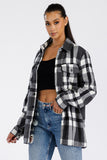 Women Boyfriend Oversized Button Pockets Soft Flannel Shacket Zarnesh