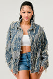 Women’s Be Creative Oversized Button Up Denim Jacket | Zarnesh