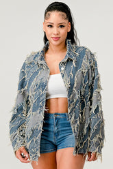 Women’s Be Creative Oversized Button Up Denim Jacket | Zarnesh