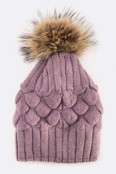 Women’s EMMEZ Raccoon Fur Raised Knit Soft Beanie | Zarnesh