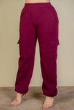 Women Plus Size Side Pocket Elastic Drawstring Waist Sweatpant Zarnesh