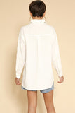 Women Collar Bow Long Sleeves with Cuffs Button Down Shirt Zarnesh
