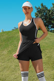 Women Bra V Neck Racerback Tennis Dress with Shorts | Zarnesh