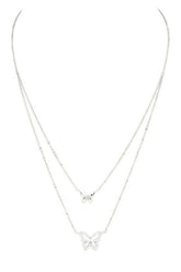 Women’s Layer CZ Butterfly Necklace | Zarnesh