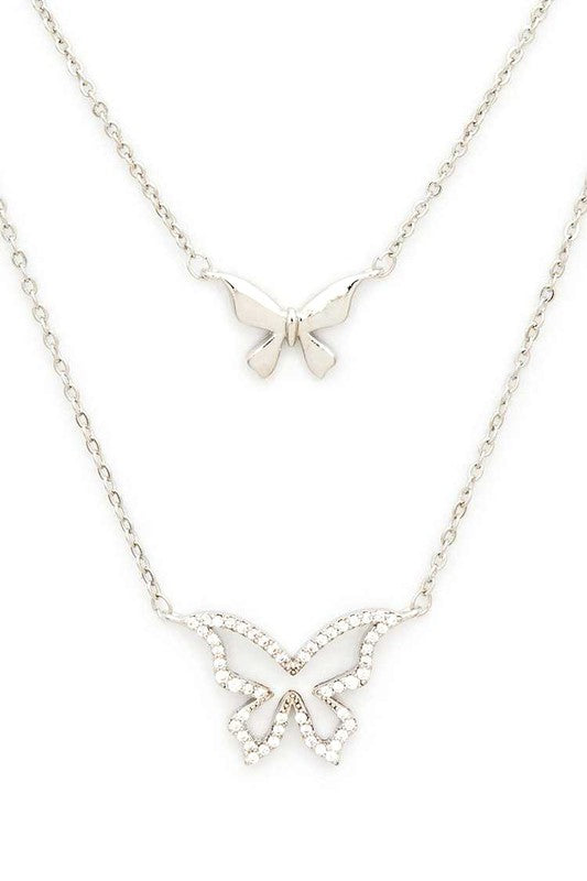 Women’s Layer CZ Butterfly Necklace | Zarnesh