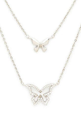 Women’s Layer CZ Butterfly Necklace | Zarnesh