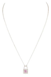 Women’s Pink Locket Cubic Zirconia Pendant Necklace | Zarnesh