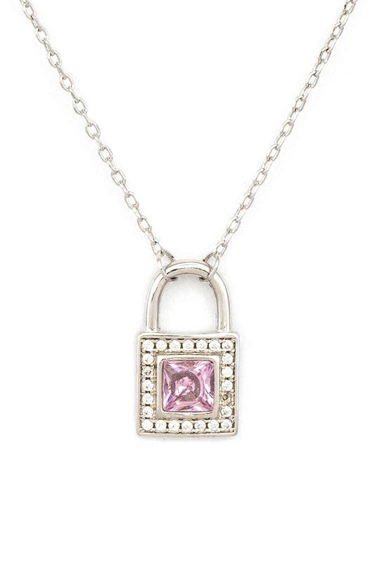 Women’s Pink Locket Cubic Zirconia Pendant Necklace | Zarnesh