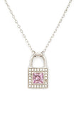 Women’s Pink Locket Cubic Zirconia Pendant Necklace | Zarnesh
