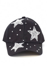 Women Stars Crystal Embellished Fashion Denim Cap | Zarnesh
