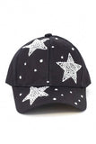 Women Stars Crystal Embellished Fashion Denim Cap | Zarnesh