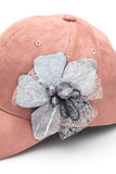Women Beaded Flower Suede Fashion Cap | Zarnesh - Zarnesh