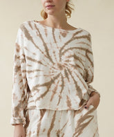 Women Recycled Cotton French Terry Hand Tie Dyed Sweatshirt Zarnesh