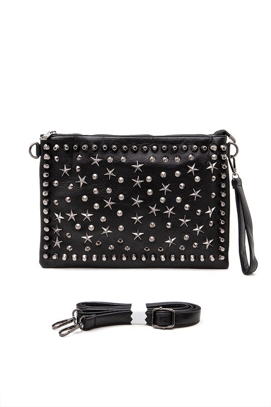 Women Star Studs Convertible Clutch Crossbody Swing Bag | Zarnesh