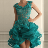 3D Floral Lace Bodice Homecoming Mini Dress | Zarnesh