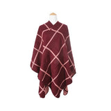 Women Stripe Asymmetrical Open Front Cape Cardigan Poncho Zarnesh