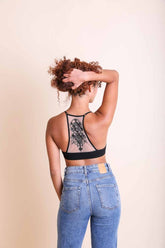 Women Tattoo Mesh Racerback Bralette Zarnesh