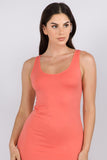 Women Seamless Body Con Fit Longline Hem Sleeveless Tank Top Zarnesh