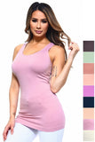 Women Seamless Body Con Fit Longline Hem Sleeveless Tank Top Zarnesh