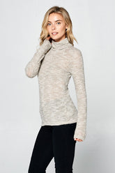 Women Long Sleeve Soft Knit Turtleneck Regular Fit Top Zarnesh