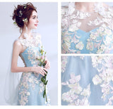 A Line Floral Lace Illusion Neck Maxi Dress | Zarnesh