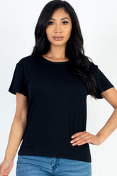 Women Flattering Fit Round Neck Short Sleeve T Shirt | Zarnes